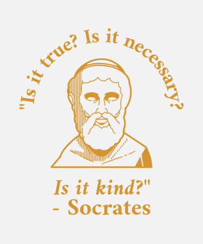 T-Shirt Design Maker Featuring an Illustrated Bust of Socrates with a Quote