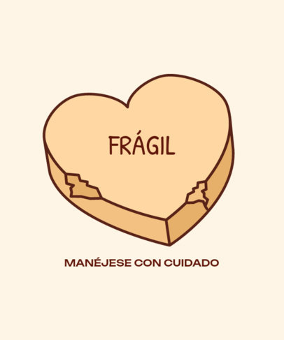 Funny T-Shirt Design Creator with a Fragile Heart-Shaped Mexican Candy