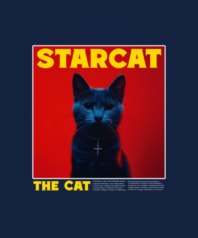 Parody T-Shirt Design Template with a Cat Inspired by The Weekend