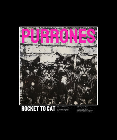 Parody T-Shirt Design Generator with a Vintage Picture of Cats Inspired by a Music Band