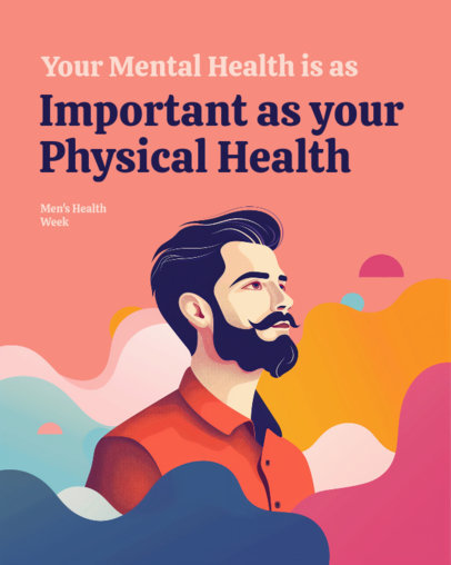 Colorful Instagram Post Template Featuring Men's Health Week-Themed Facts 6657g