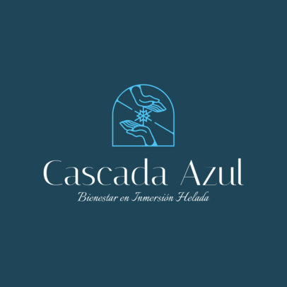 Ice Bath Center Logo Maker Featuring Two Hands with a Snowflake