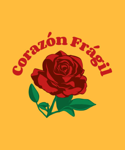 T-Shirt Design Generator With a Rose Graphic and a Funny Quote Inspired by a Mexican Candy