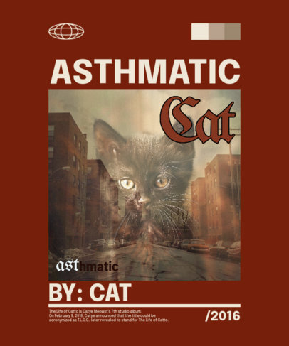 T-Shirt Design Generator Featuring a Vintage Picture of a Cat Inspired by a Rapper ed7034b