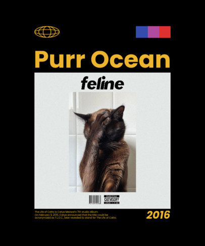 Parody T-Shirt Design Maker Featuring a Cat Inspired by a Mystery Rapper ed7034d