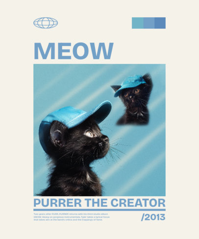 Parody T-Shirt Design Creator with Funny Cats with Hats Inspired by a Rapper ed7034g