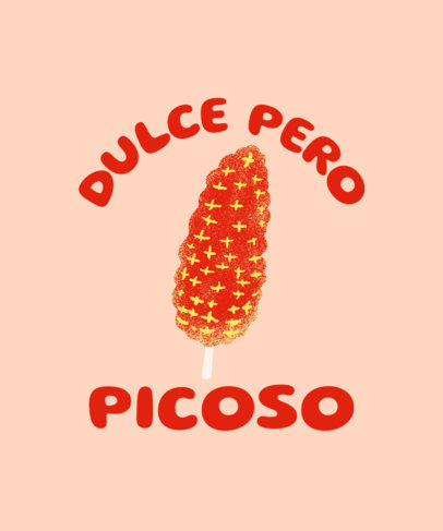Illustrated T-Shirt Design Template With a Mexican Spicy Lollipop Graphic