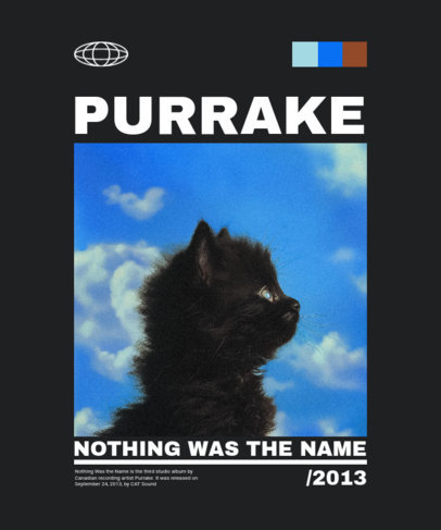 Parody T-Shirt Design Maker with a Cat in the Clouds Inspired by a Canadian Rapper ed7034h