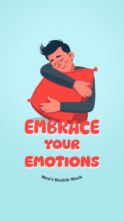 Instagram Story Maker with an Illustration and a Quote for Men's Health Week