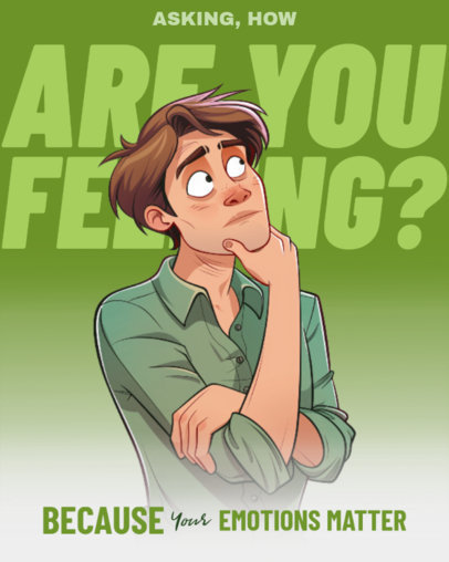 Instagram Post Maker Featuring a Feelings Theme for Men's Health Week 6657a