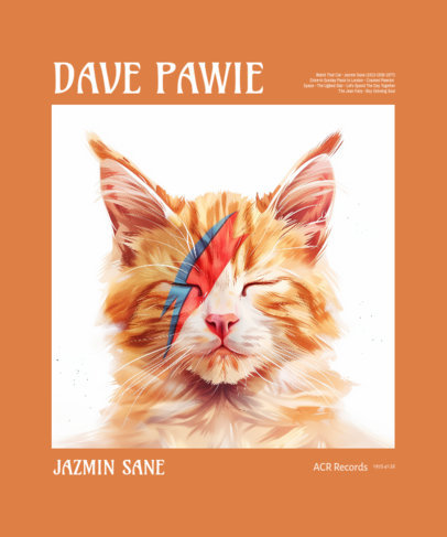 Music T-Shirt Design Maker Featuring an AI-Created Cat Inspired by a Popular Music Album