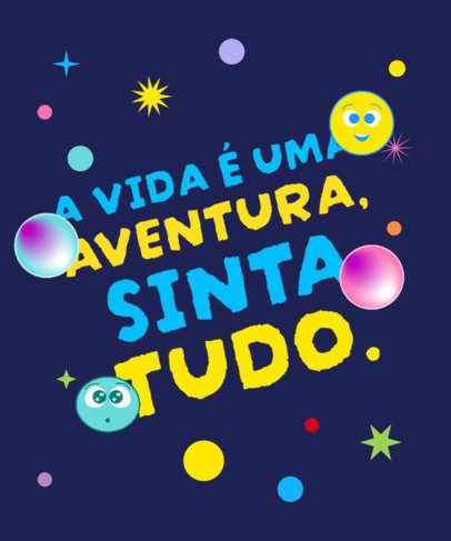 T-Shirt Design Template With an Adventure Quote and an Emotions Film-Inspired Graphics