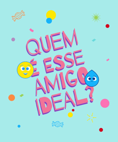 Colorful T-Shirt Design Maker With Character Graphics Inspired by an Emotions Film