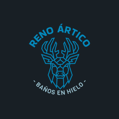 Ice Bath Center Logo Template with an Abstract Deer Head