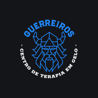 Wellness Ice Bath Center Logo Template with a Viking Head