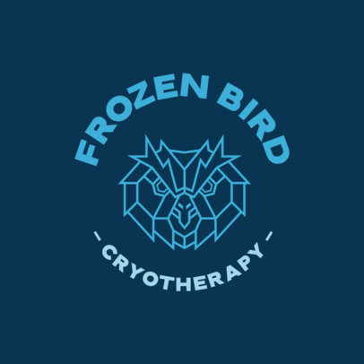 Cryotherapy Logo Template with an Abstract Owl Face
