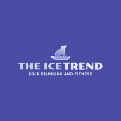 Logo Template Featuring a Polar Bear for a Cold Plunging Service