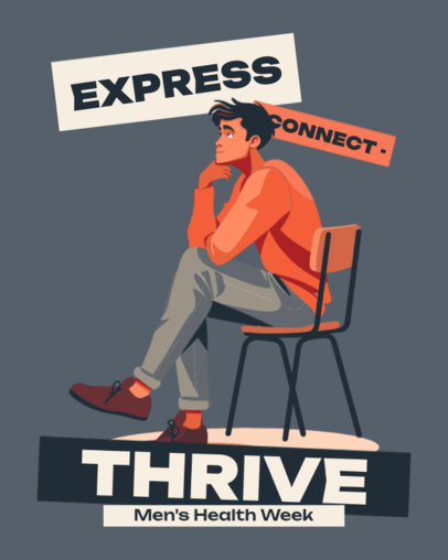Instagram Post Creator Featuring a Men's Health Week-Themed Illustration