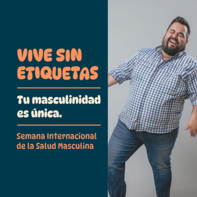 Instagram Post Template With a Wellness Quote for Men's Health Week