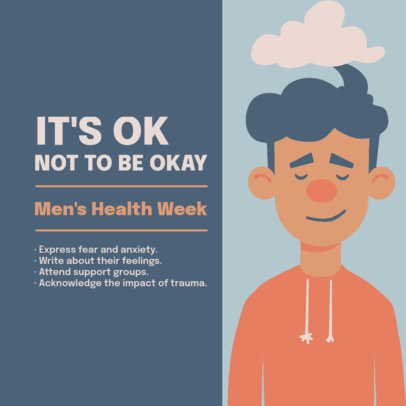 Men's Health Week Instagram Post Maker With a Mental Health Theme
