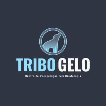 Cryotherapy Logo Maker Featuring a Howling Wolf Graphic