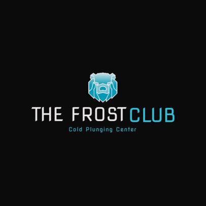 Cold Plunging Center Logo Creator Featuring a Frozen Bear Graphic