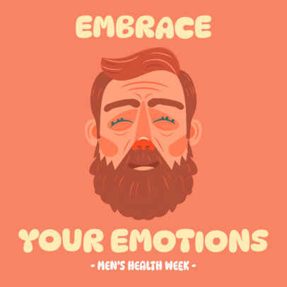 Instagram Post Maker With an Emotions Theme for Men's Health Week 6656g