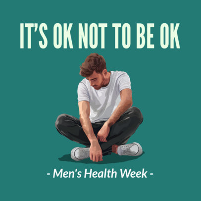 Awareness Instagram Post Maker With a Men's Mental Health Week Quote