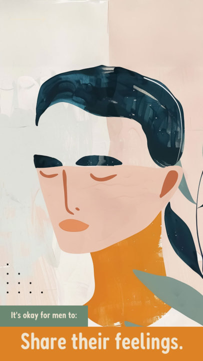 Instagram Story Template with an Illustrated Face for Men's Health Week 6123 6658