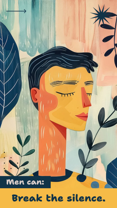 Instagram Story Generator with a Man's Face Painting for Mental Health Week 6123 6658