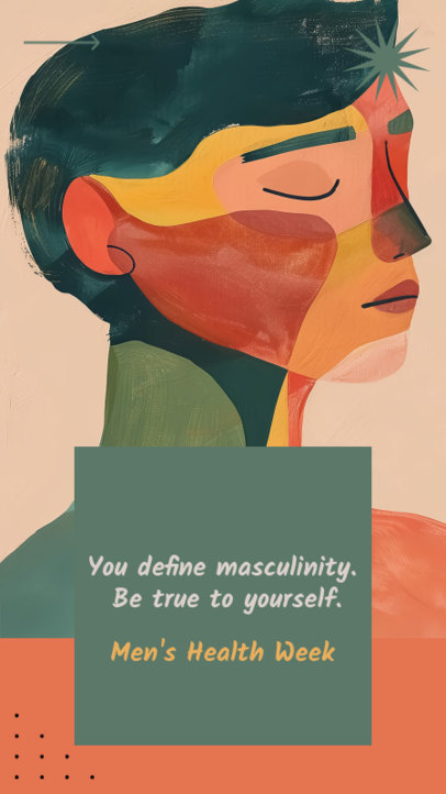 Instagram Story Creator with a Quote and a Face Painting for Men's Health Week 6123 6658