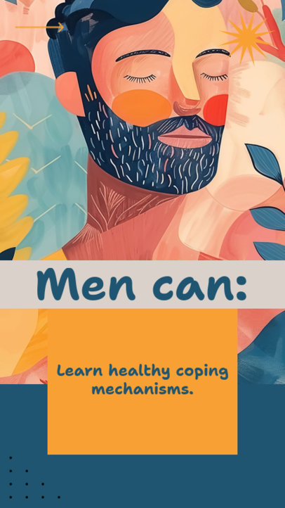 Instagram Story Template Featuring a Bearded Man Painting for Men's Health Week 6123 6658