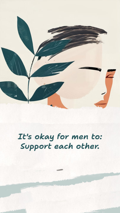 Instagram Story Creator with an Illustrated Face and a Phrase for Men's Health Week