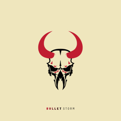 Online Logo Maker Featuring a Horned Skull for a Gaming Squad