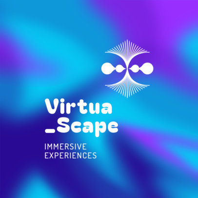 Logo Maker with a Gradient Background for an Immersive Experiences Tech 6576