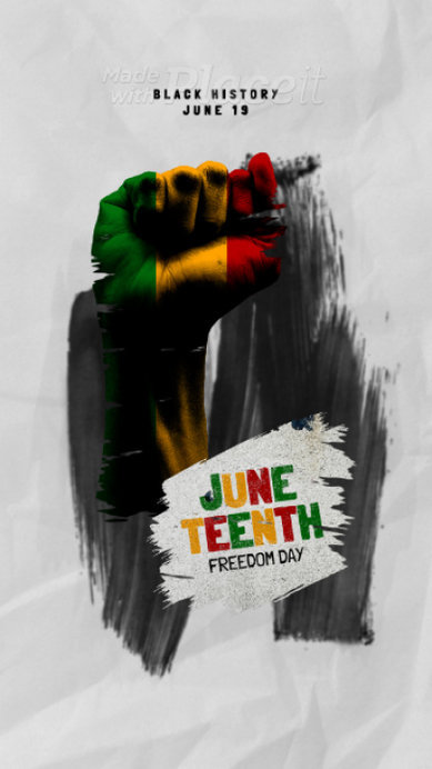 Instagram Story Video Maker Featuring a Protesting Closed Fist with the Juneteenth Colors