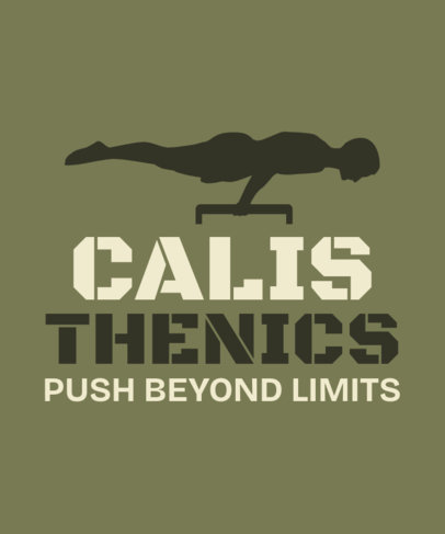T-Shirt Design Maker Featuring Calisthenics Athlete Doing a Planche 4987 6685