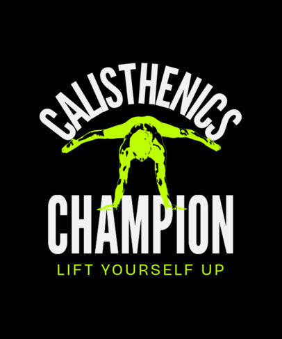 T-Shirt Design Creator Featuring an Illustration for a Calisthenics Champion 6348 6685