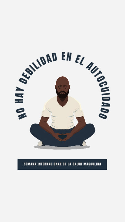 Instagram Story Generator with a Meditating Man Illustration for Men's Health Week 6299 6659