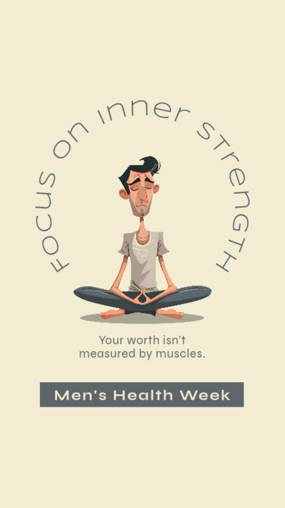 Instagram Story Maker Featuring an Illustrated Meditating Man for Men's Health Week 6299 6659
