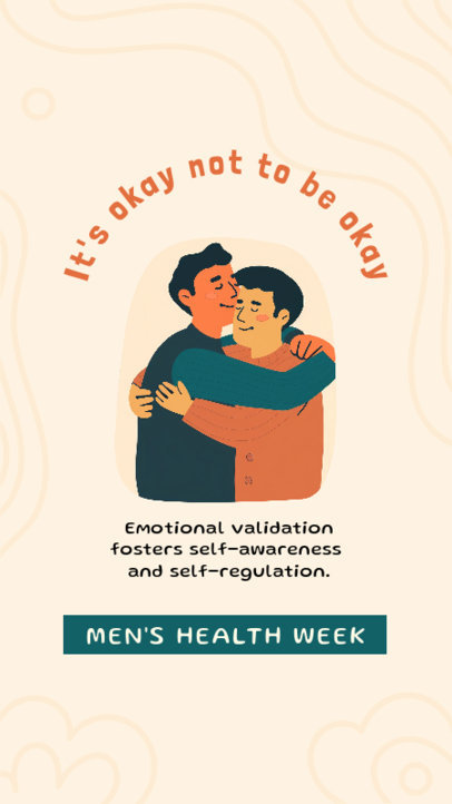 Instagram Story Template with Two Men Hugging Each Other for Men's Health Week 6299 6659