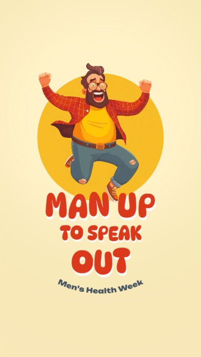 Instagram Story Generator with a Joyful Man Illustration and a Quote for Men's Health Week 6659