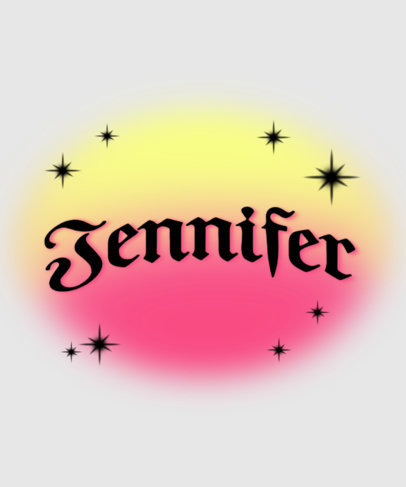 T-Shirt Design Maker Featuring a Woman's Name in an Airbrushed Background 6672