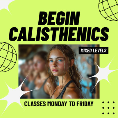 Calisthenics Instagram Post Maker for Beginner Classes 6686e