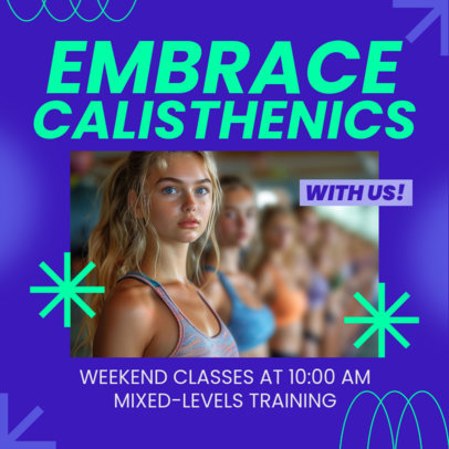 Workout Instagram Post Generator for Calisthenics Classes 6686f