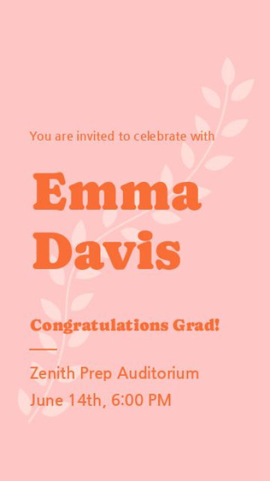 Instagram Story Video Maker Featuring an Invitation to a School Grad Ceremony