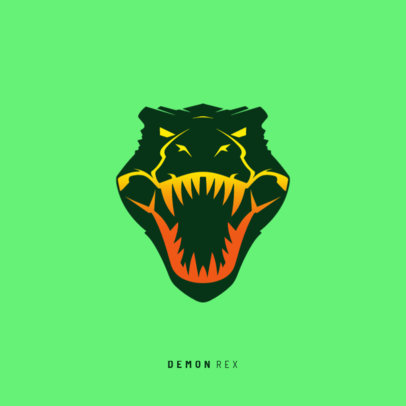 Logo Maker Inspired by a Military Shooting Game with a Dinosaur Head Graphic ed7058a