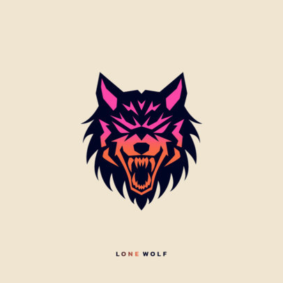 Logo Maker with an Aggressive Wolf Head for a Military Shooting Game Squad ed7058i