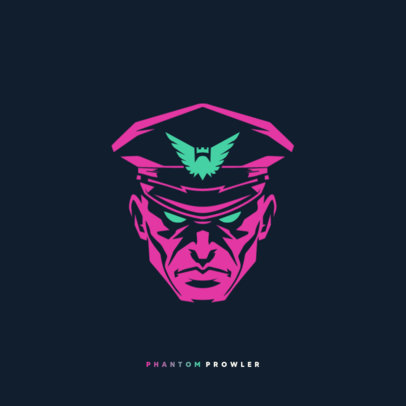 Logo Creator Inspired by a Military Shooting Game with an Evil Face Graphic ed7056g