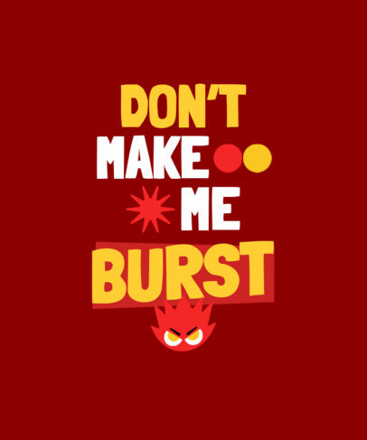 T-Shirt Design Creator With an Anger Graphic Inspired by an Emotions Film 6560b
